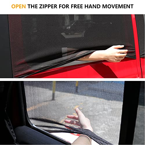 RERPRO ستائر شمسية خلفية سوداء للنوافذ الجانبية متوافقة مع 2007-2025 جيب رانجلر JK JL 4 أبواب 4XE غلادياتور JT - Image 5