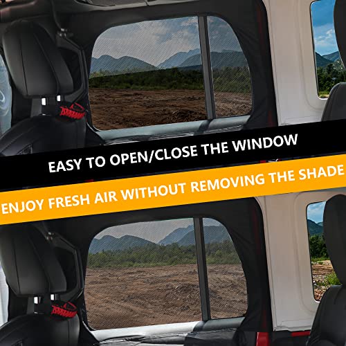 RERPRO ستائر شمسية خلفية سوداء للنوافذ الجانبية متوافقة مع 2007-2025 جيب رانجلر JK JL 4 أبواب 4XE غلادياتور JT - Image 4