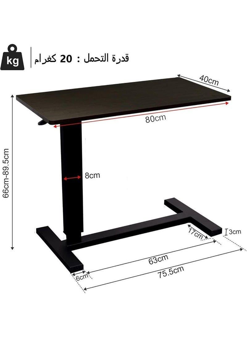 أنفانكي Anvanke 80x40x89.5cm قابل للتعديل ارتفاع طاولة فوق - طاولة جانبية متداولة على شكل C للأريكة / غرفة النوم / المستشفى (أبيض) - Image 3