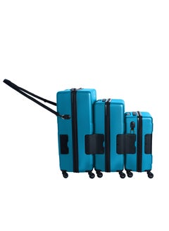TACH Connectable 3 Pcs Luggage Set | 22, 24 & 28" Spinner Luggage with TSA Locks | Patented Built-In Connecting System Easily Links 6 Bags | Sky Blue  - Image 3
