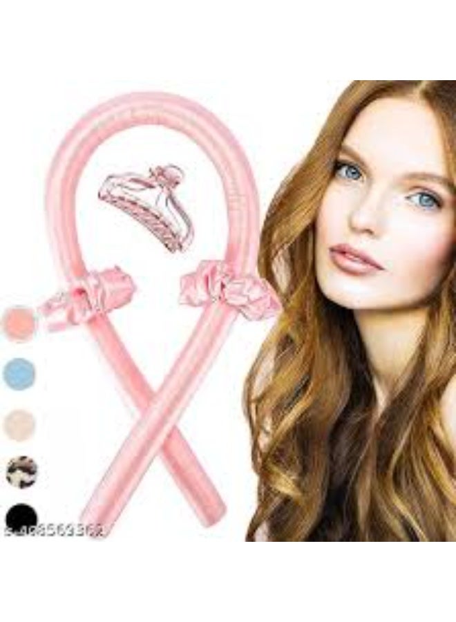 Generic maya accessories Silk Hair Curlers Heat-Free Automatic Foam Plus Steel Wire Lazy Curling Stick with Clip Featuring Sleep Wave Curls may vary color - Image 1