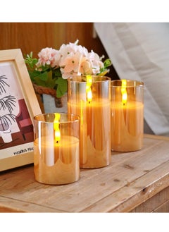 General 3 Piece LED Flameless Candle Set, Gold,Battery Operated LED Pillar Candles with Remote Control and Timer, Radiance Candles  - Image 3