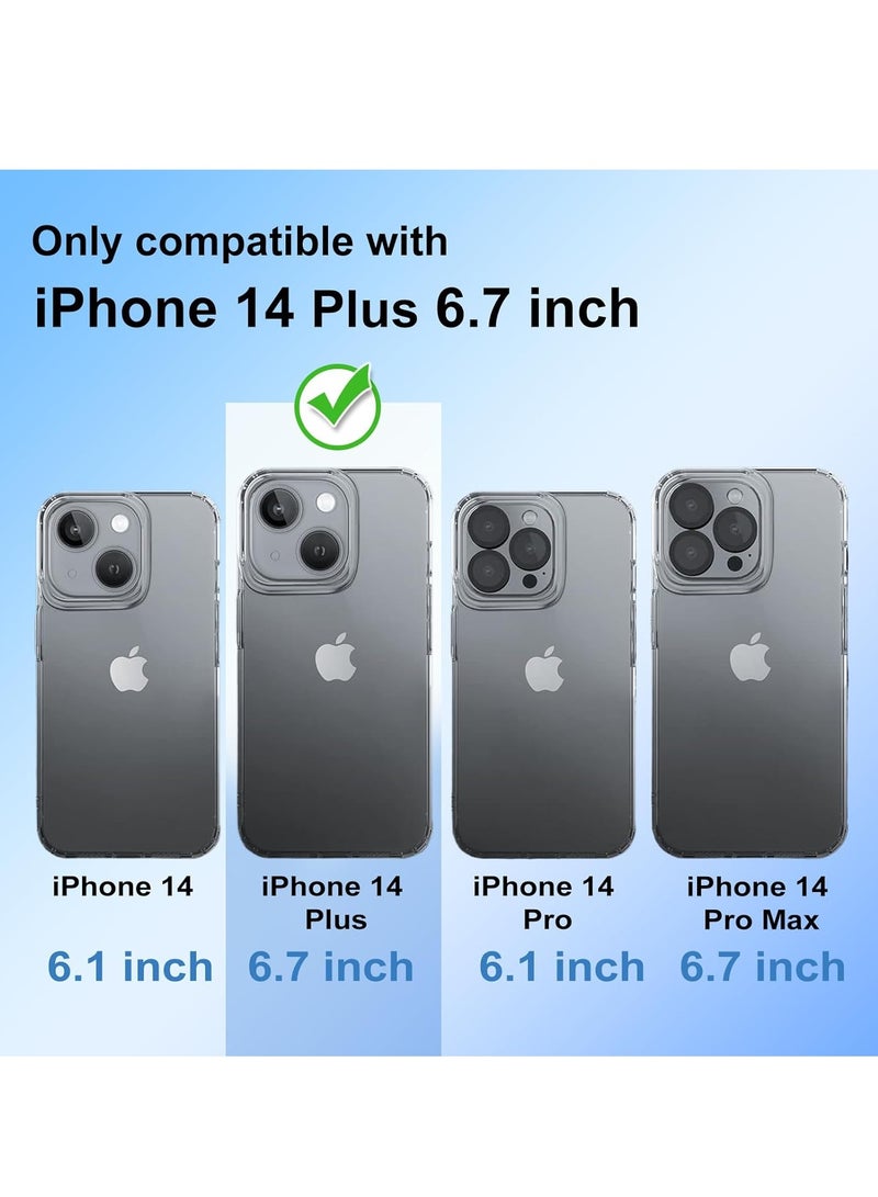 DUSALA [5 in 1 Designed for iPhone 14 Plus Clear Case with Screen Protector[2 Pack] +Camera Lens Protector[2 Pack], Military Grade Drop Protection Transparent Cover 6.1 Inch - Image 3