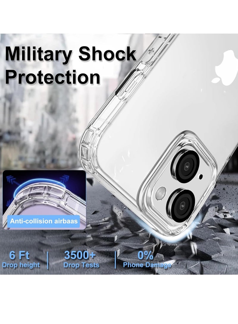 DUSALA [5 in 1 Designed for iPhone 14 Plus Clear Case with Screen Protector[2 Pack] +Camera Lens Protector[2 Pack], Military Grade Drop Protection Transparent Cover 6.1 Inch - Image 4
