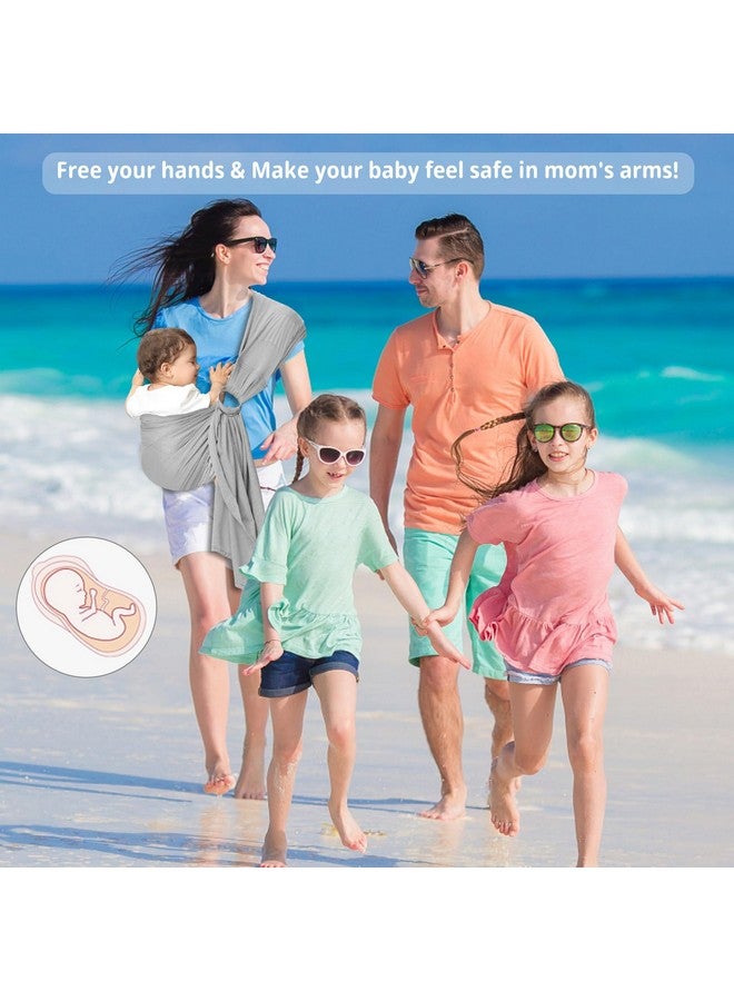 vrbabies Water Ring Sling Baby Carrier, Adjustable Lightweight Breathable Newborn Carrier Sling for Summer, Swimming, Pool, Beach, Front Chest Mesh Infant Wrap Carrier for Baby Gift (Light Grey) - Image 5