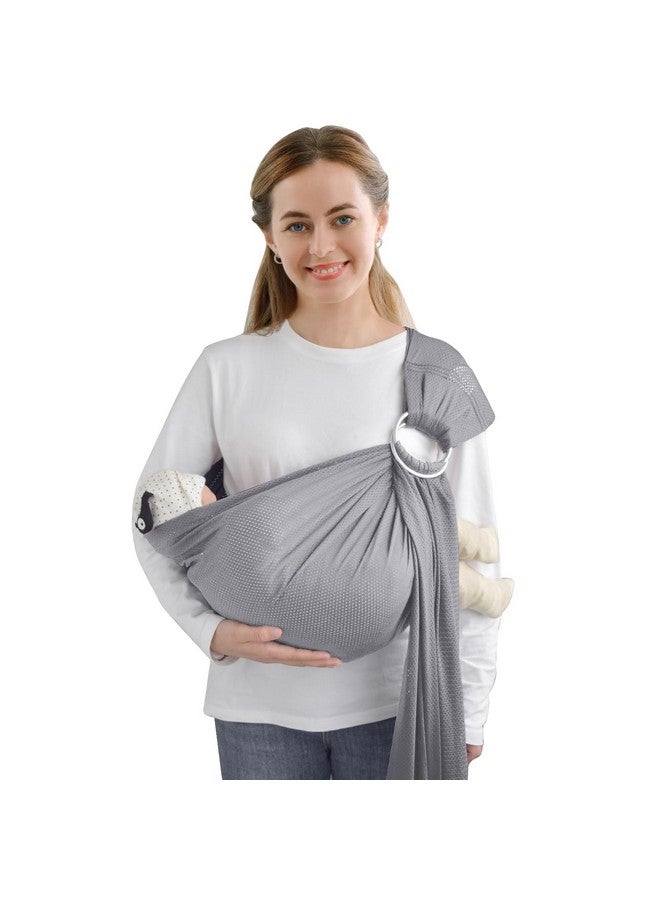 vrbabies Water Ring Sling Baby Carrier, Adjustable Lightweight Breathable Newborn Carrier Sling for Summer, Swimming, Pool, Beach, Front Chest Mesh Infant Wrap Carrier for Baby Gift (Light Grey) - Image 1
