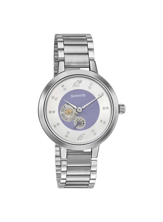 Sonata Stainless Steel Chronograph Wrist Watch 8141SM14 - 32 mm - Silver - Image 4