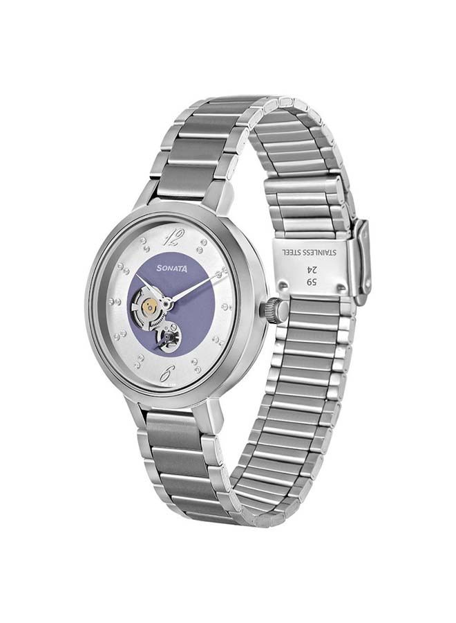 Sonata Stainless Steel Chronograph Wrist Watch 8141SM14 - 32 mm - Silver - Image 1