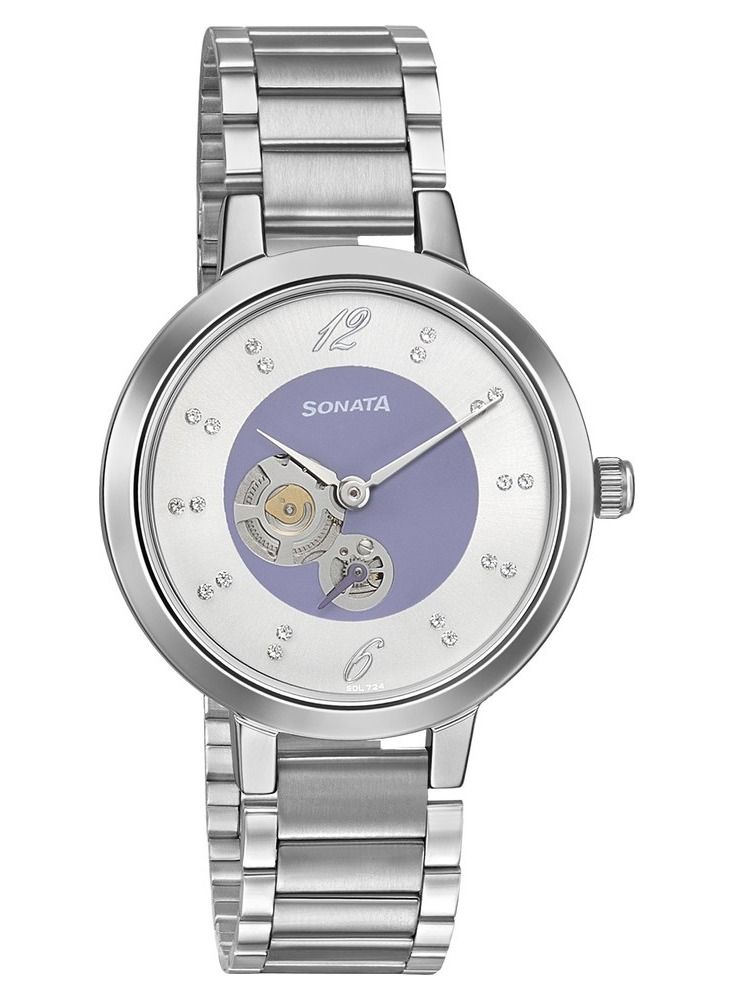 Sonata Stainless Steel Chronograph Wrist Watch 8141SM14 - 32 mm - Silver - Image 5