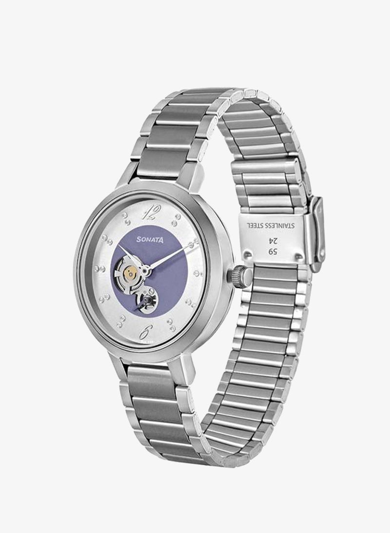 Sonata Stainless Steel Chronograph Wrist Watch 8141SM14 - 32 mm - Silver - Image 1