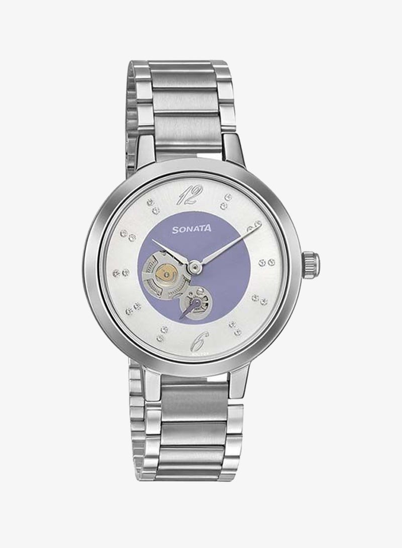 Sonata Stainless Steel Chronograph Wrist Watch 8141SM14 - 32 mm - Silver - Image 4