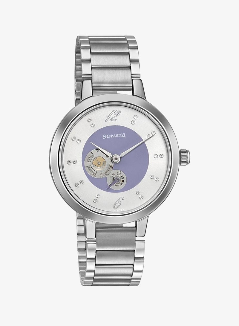 Sonata Stainless Steel Chronograph Wrist Watch 8141SM14 - 32 mm - Silver - Image 5