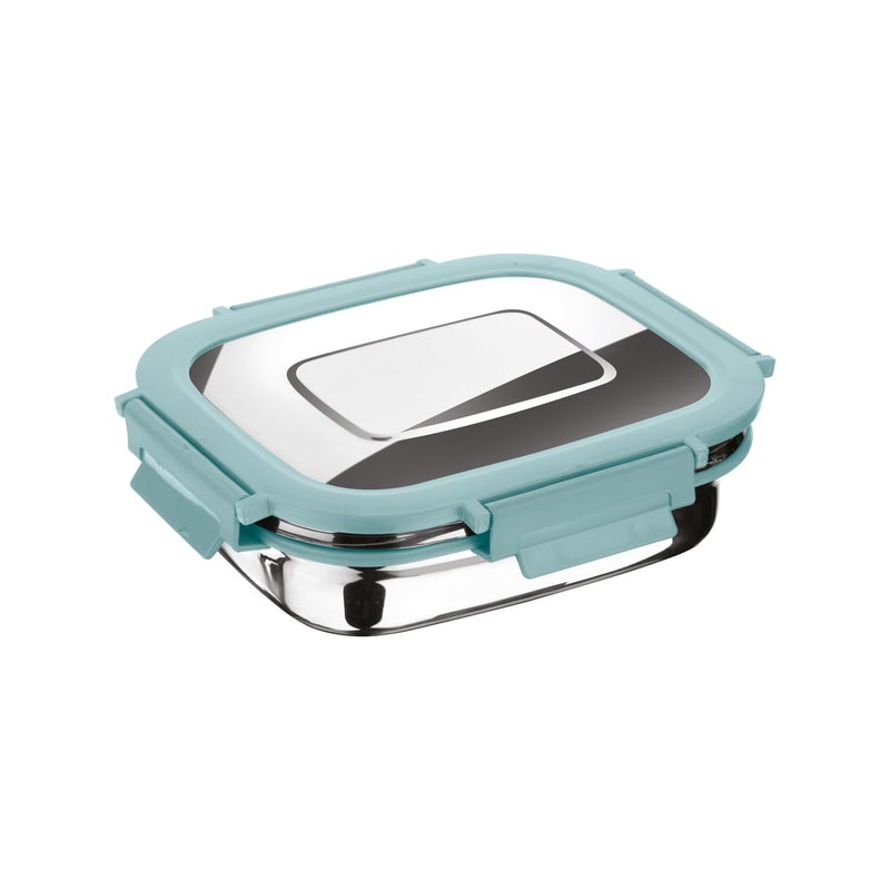 Joyo Stainless Steel Daily (Small) Tiffin Lunch Box Container 4 Side Clip Lock Lid for Office & School Use/Food Grade/Air Tight - Aqua Green,590 ML - Image 4