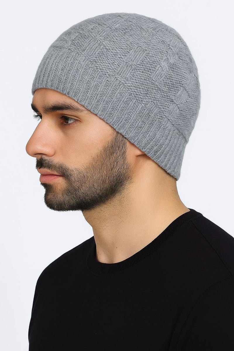 CAMEY Men’s Winter Woolen Beanie Cap | Warm Knitted Wool Cap for Men | Soft Stretchable Skull Cap for Cold Weather | Stylish Grey Winter Hat - Image 3