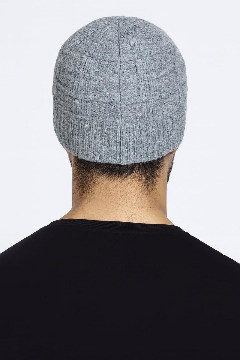 CAMEY Men’s Winter Woolen Beanie Cap | Warm Knitted Wool Cap for Men | Soft Stretchable Skull Cap for Cold Weather | Stylish Grey Winter Hat - Image 2