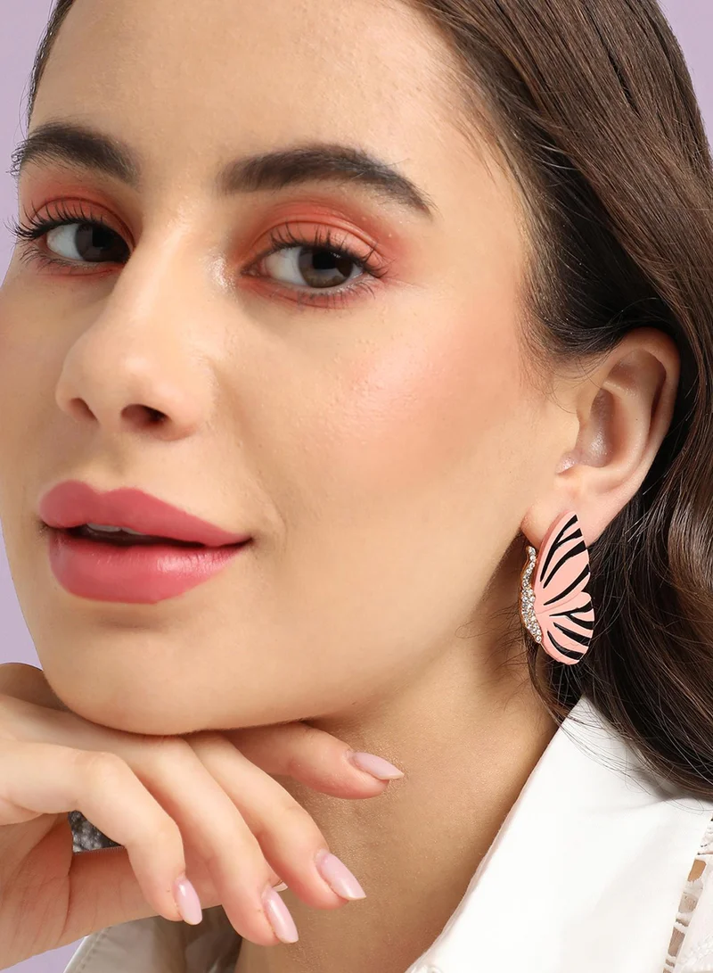 SOHI Butterfly Enamel Artificial Stud Earring Jewellery