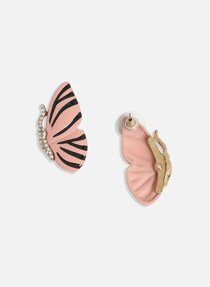 SOHI Butterfly Enamel Artificial Stud Earring Jewellery