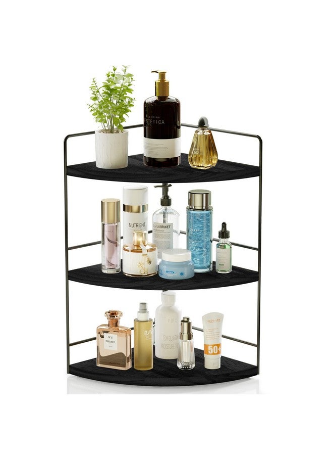 ZGO 3-Tier Bathroom Organizer Countertop, Corner Bathroom Counter Organizer, Makeup Organizer for Vanity Skincare Organizers and Storage, Bathroom Counter Storage(Black) - Image 1