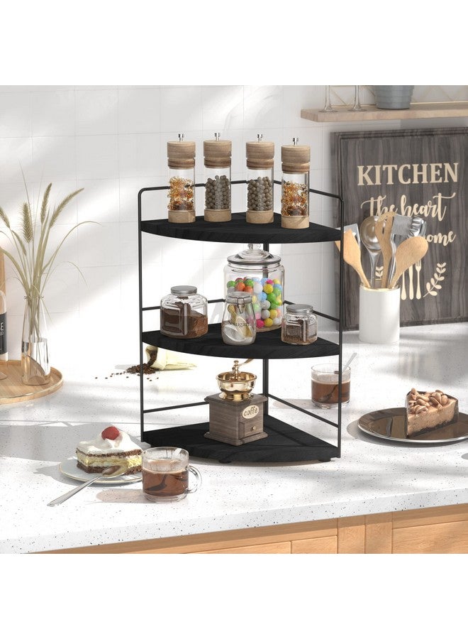 ZGO 3-Tier Bathroom Organizer Countertop, Corner Bathroom Counter Organizer, Makeup Organizer for Vanity Skincare Organizers and Storage, Bathroom Counter Storage(Black) - Image 3