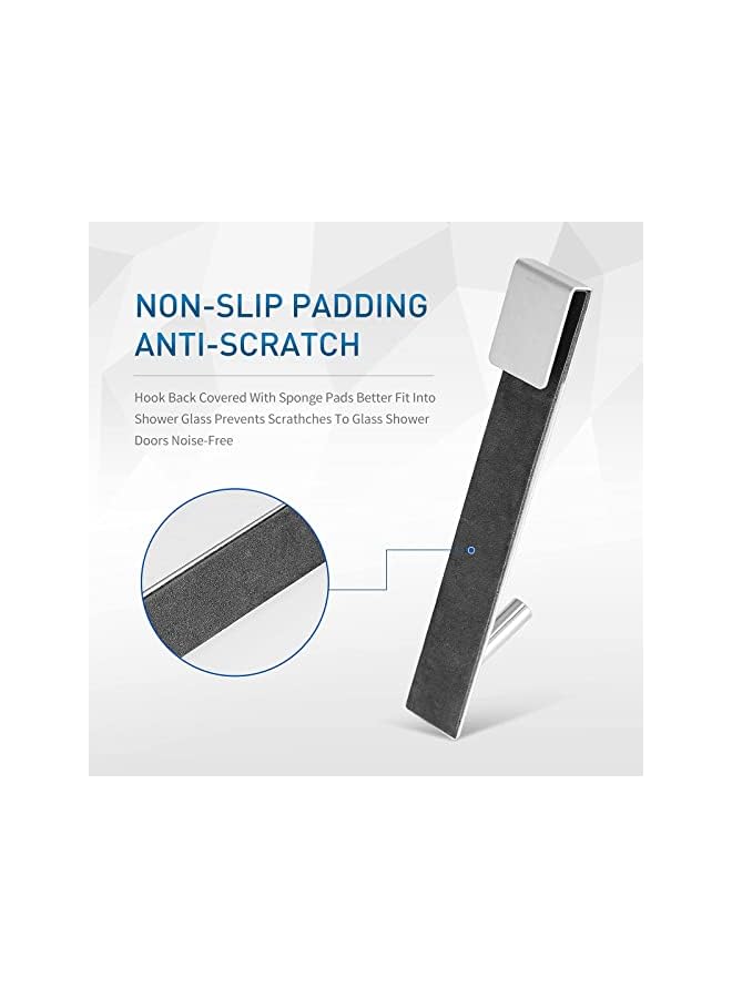 promass Extended Shower Door Hooks (7-Inch), Over Door Hooks for Bathroom Frameless Glass Shower Door, Towel Hooks, 2 Pack - Image 3