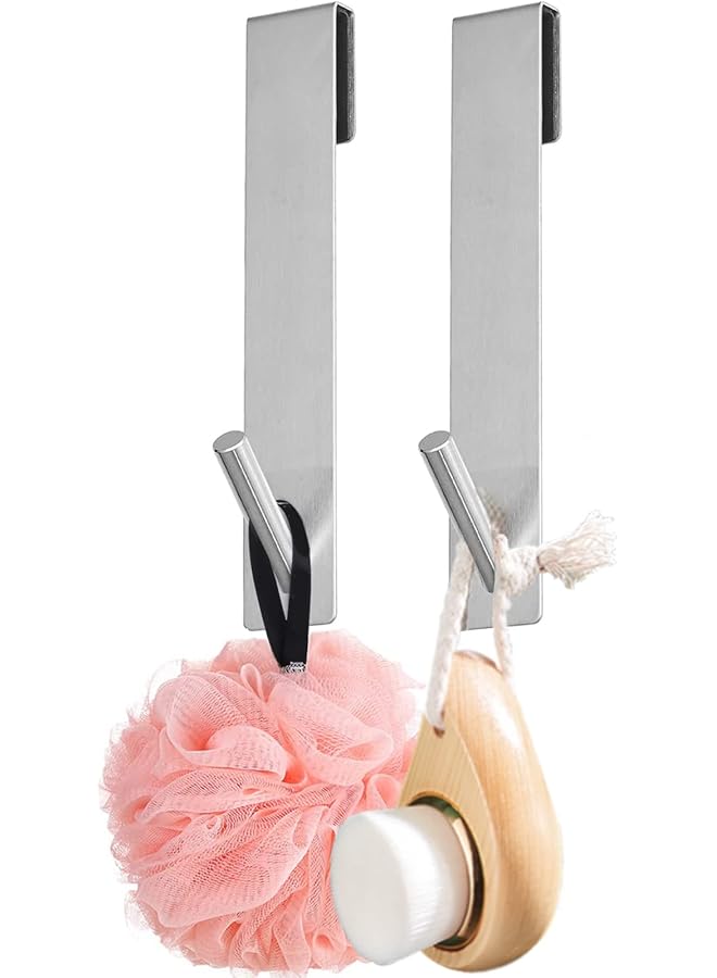 promass Extended Shower Door Hooks (7-Inch), Over Door Hooks for Bathroom Frameless Glass Shower Door, Towel Hooks, 2 Pack - Image 1