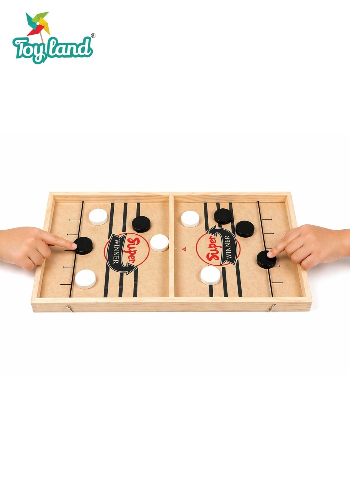 Toy Land Hand Catapult Chess Game – Fast Sling Puck Wooden Board Game for Kids & Family, 2 Player Strategy Game