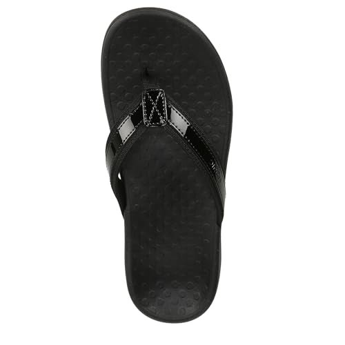 Vionic Tide Thong Sandals Black Patent Webbing 11 M - Image 5
