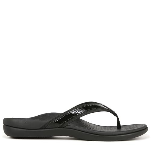 Vionic Tide Thong Sandals Black Patent Webbing 11 M - Image 3