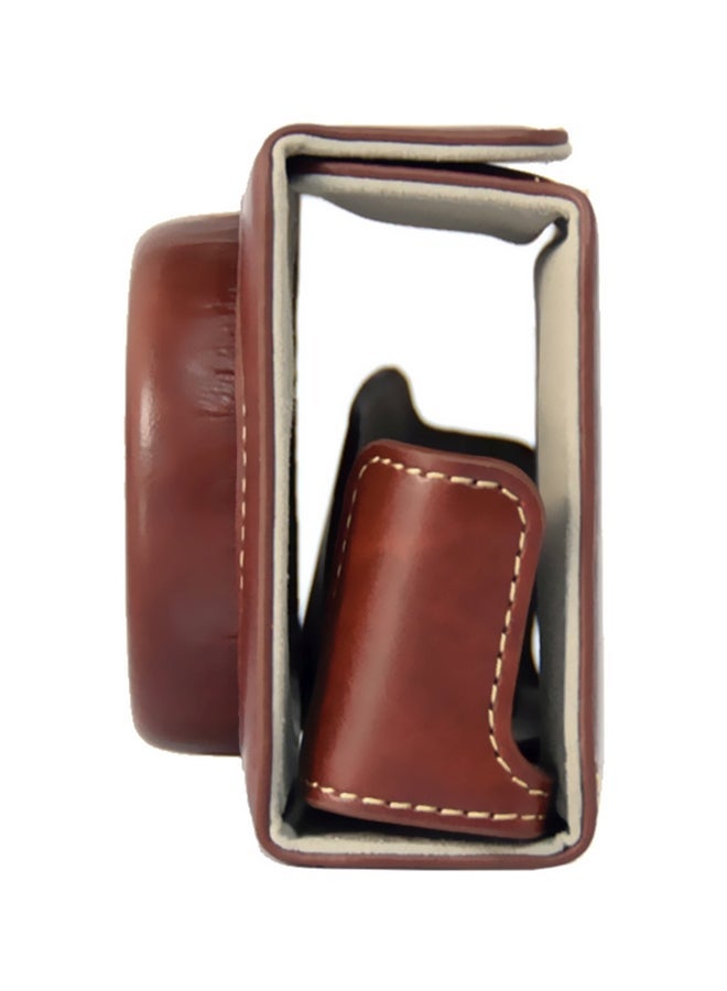 NIBEMINENT Protective Camera Cover With Shoulder Strap For Canon PowerShot G7X Mark II/G7X II Brown  - Image 4