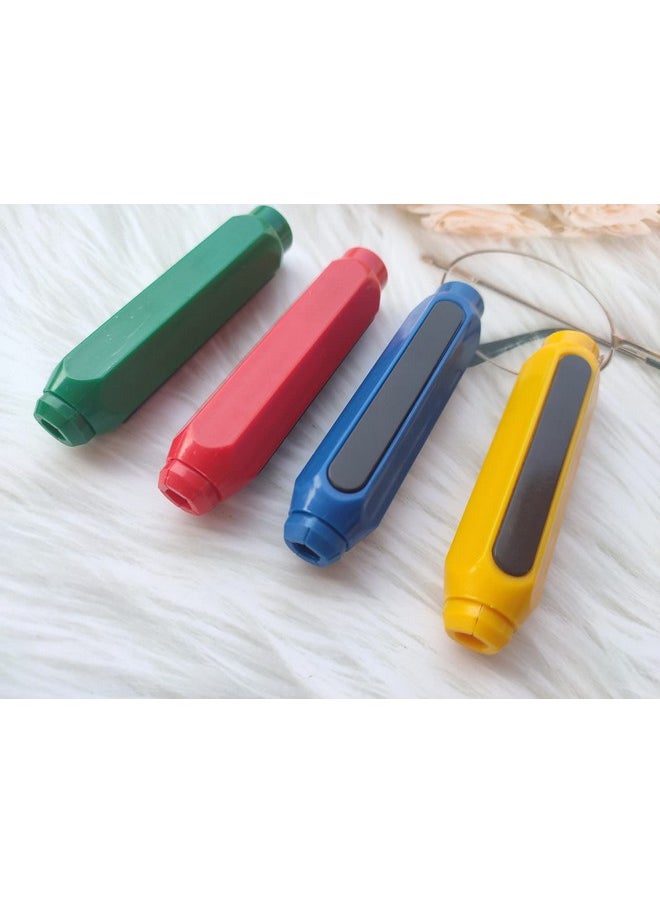 Honkenda Plastic Magnetic Chalk Holders With Storage Case, 4 Pack Blackboard Adjustable Chalk Clip Chalk Covers For Teachers School Office Drawing Chalkboard (Blue, Green, Red, Yellow)  - Image 3