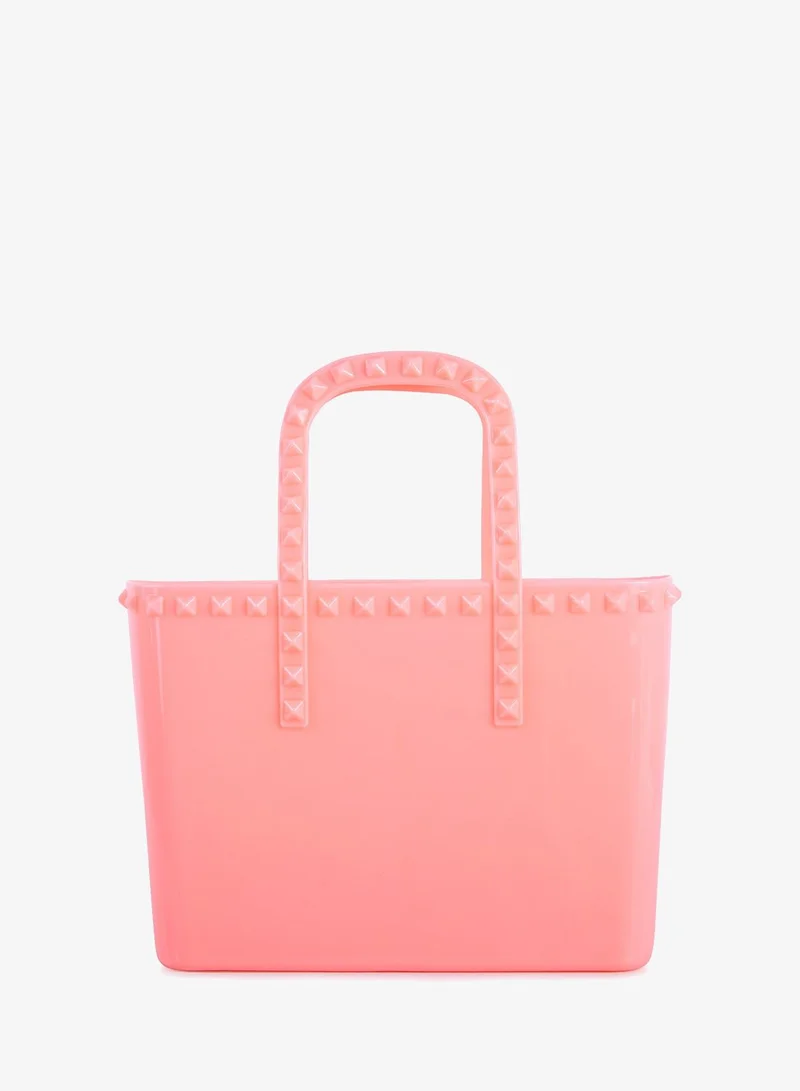 London Rag pink Pink Studded Jelly Candy Tote for Women | Best Price UAE