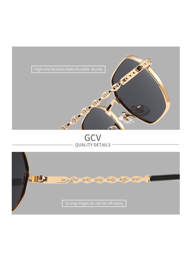 Generic - GCV brand classic retro women's rectangular square metal frame glasses, sunglasses, Polaroid lenses，Box Oculos De Sol Gafas-Lenses Color:Tea-Ships From:CHINA-Frame Color:Polarized - Image 1