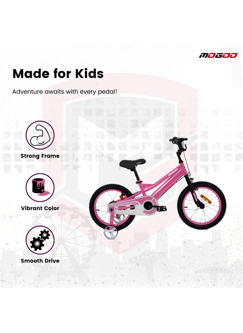 MOGOO - Rayon Junior 2.0 100% Assembled Kids Bicycle 16 Inch - Pink  - Image 2