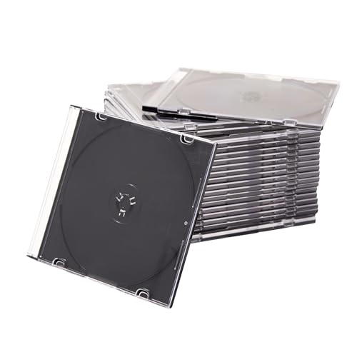 Maxtek Ultra Thin 5.2mm Slim Clear CD Jewel Case with Built in Black Tray, 100 Pack. - Image 3