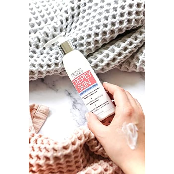 Advanced Clinicals Crepey Skin Wrinkle Smoothing Skin Care Cream Moisturizer For Body, Neck, & Décolleté. Anti Aging Skincare Lotion W/Collagen, Shea Butter, & Hyaluronic Acid. Large, 4 Fl Oz Bottle - Image 3