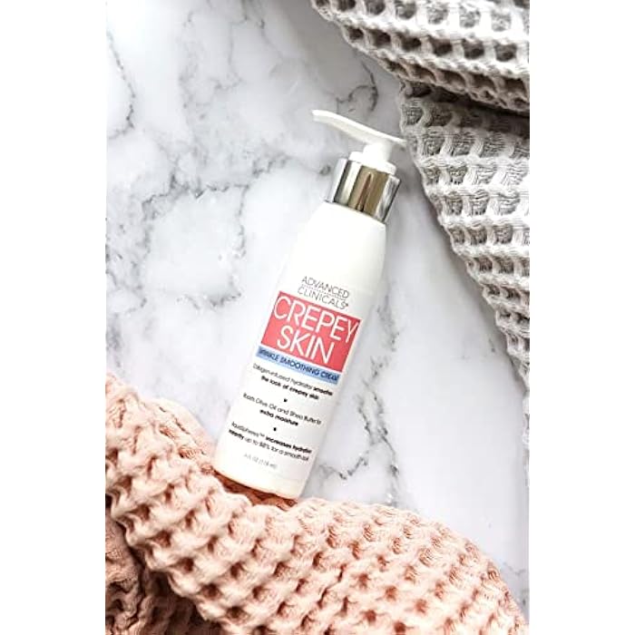 Advanced Clinicals Crepey Skin Wrinkle Smoothing Skin Care Cream Moisturizer For Body, Neck, & Décolleté. Anti Aging Skincare Lotion W/Collagen, Shea Butter, & Hyaluronic Acid. Large, 4 Fl Oz Bottle - Image 2