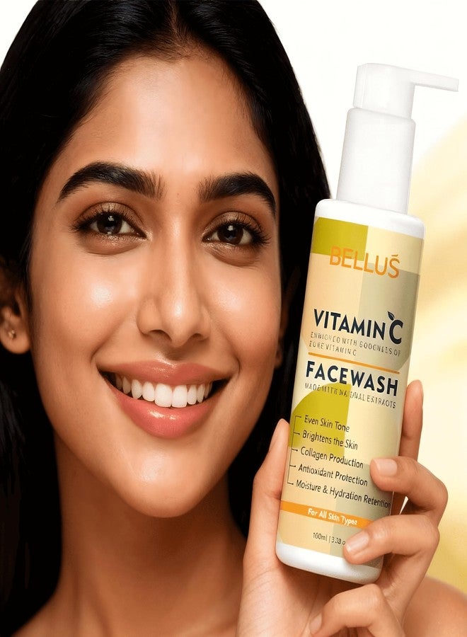 Bellus Vitamin C Brightening Face Wash | Hyperpigmentation & Dark Spots Remover | Ferulic Acid | For Men & Women | 100ml - Image 5