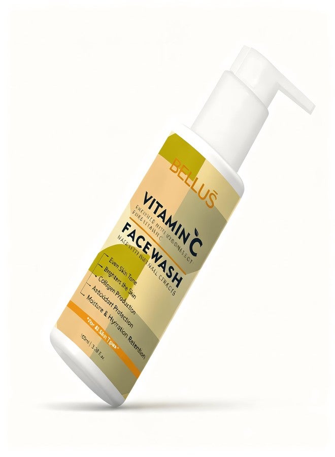 Bellus Vitamin C Brightening Face Wash | Hyperpigmentation & Dark Spots Remover | Ferulic Acid | For Men & Women | 100ml - Image 2