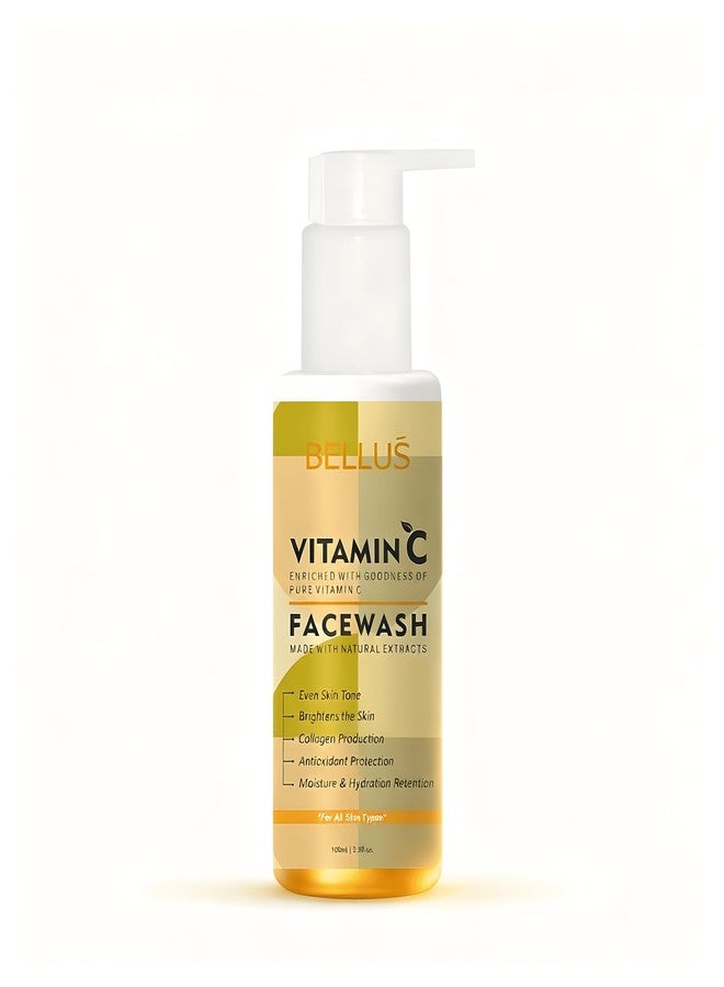 Bellus Vitamin C Brightening Face Wash | Hyperpigmentation & Dark Spots Remover | Ferulic Acid | For Men & Women | 100ml - Image 1