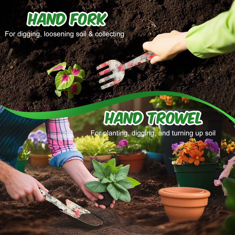 Futricy Gardening Gifts for Women, Gardening Supplies Garden Tools with Hand Fork Trowel Gloves Apron, for Mom Women Grandma, Valentine's Day for Her, Christmas Birthday Present - Image 4