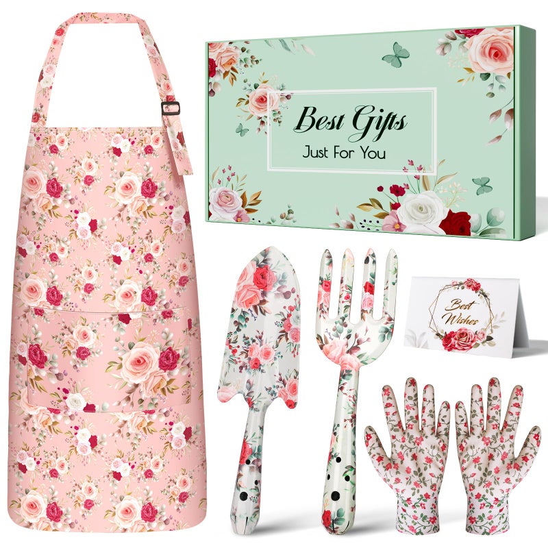 Futricy Gardening Gifts for Women, Gardening Supplies Garden Tools with Hand Fork Trowel Gloves Apron, for Mom Women Grandma, Valentine's Day for Her, Christmas Birthday Present - Image 1