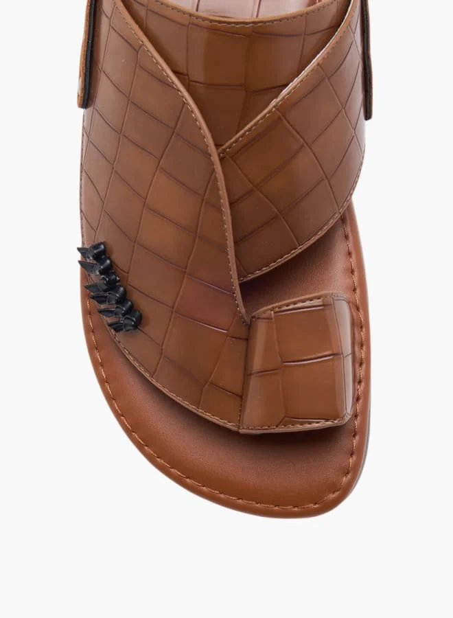 Al Waha Men's Textured Slip-On Arabic Sandals