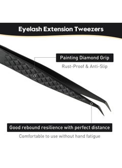 Ms.Queen Ms.Queen Lash Extension Tweezers, Fiber Tip Lashing Tweezers for Volume & Individual Eyelash Extensions,Black  - Image 4