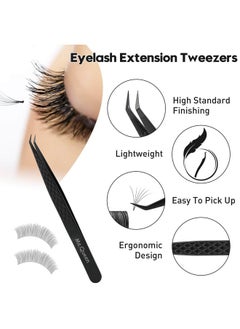 Ms.Queen Ms.Queen Lash Extension Tweezers, Fiber Tip Lashing Tweezers for Volume & Individual Eyelash Extensions,Black  - Image 3