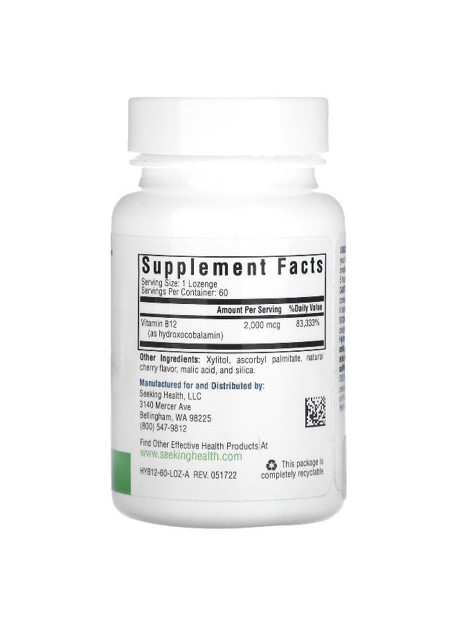 Seeking Health Seeking Health, Hydroxo B12, 2,000 mcg, 60 Lozenges  - Image 2