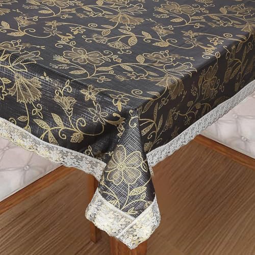 Homerz Premium 6-8 Seater Dining Table Cover, Waterproof and Dustproof (Golden Floral, 60x90 inch- 6-8 Seater) - Image 2