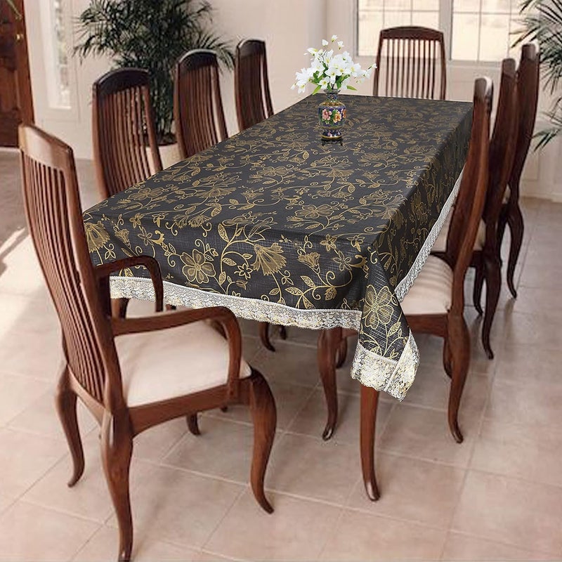 Homerz Premium 6-8 Seater Dining Table Cover, Waterproof and Dustproof (Golden Floral, 60x90 inch- 6-8 Seater) - Image 5