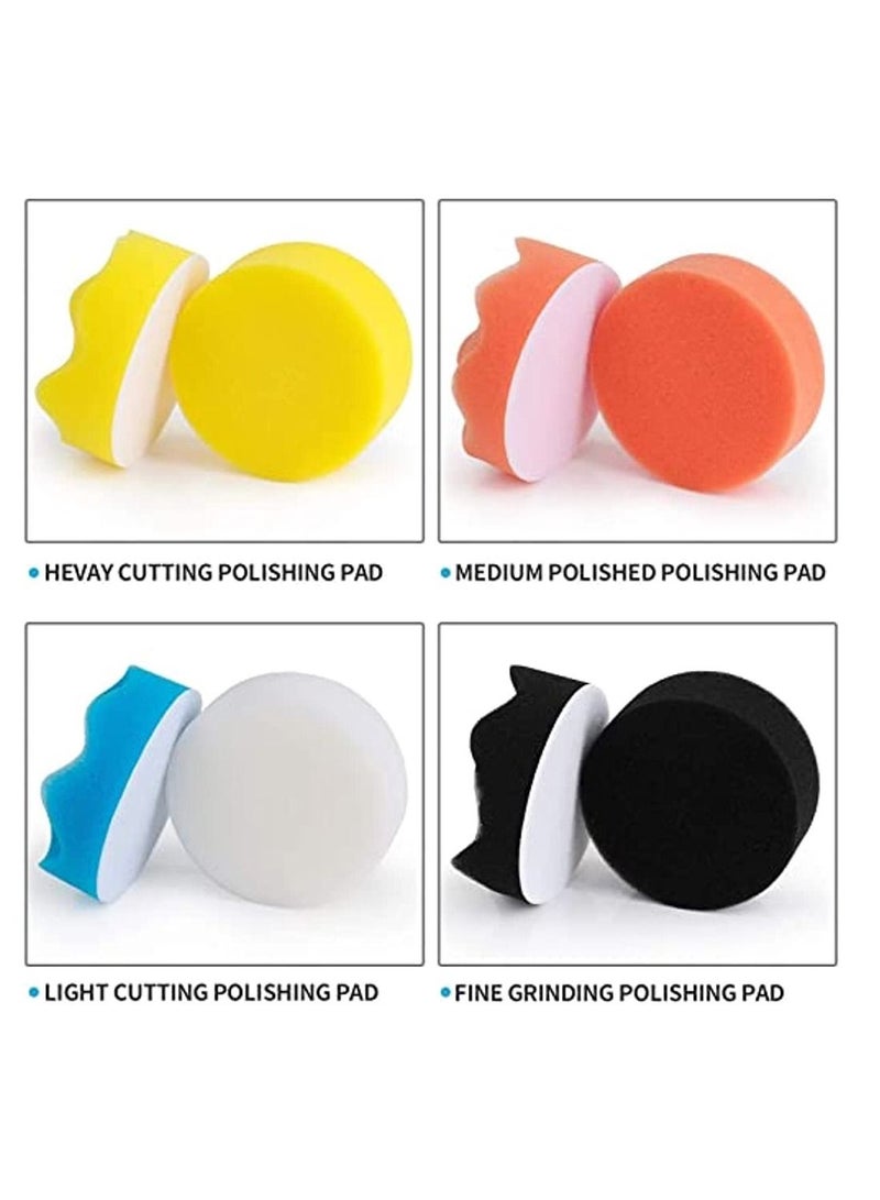 Auto Polishing Pad Kit 3-Inch Buffing Pad 10 Pcs Polishing Pads Kit Car Buffer Polisher Kit Drill Buffing Kit With Drill Adapter For Car Polishing Waxing Sealing Glaz - Image 5