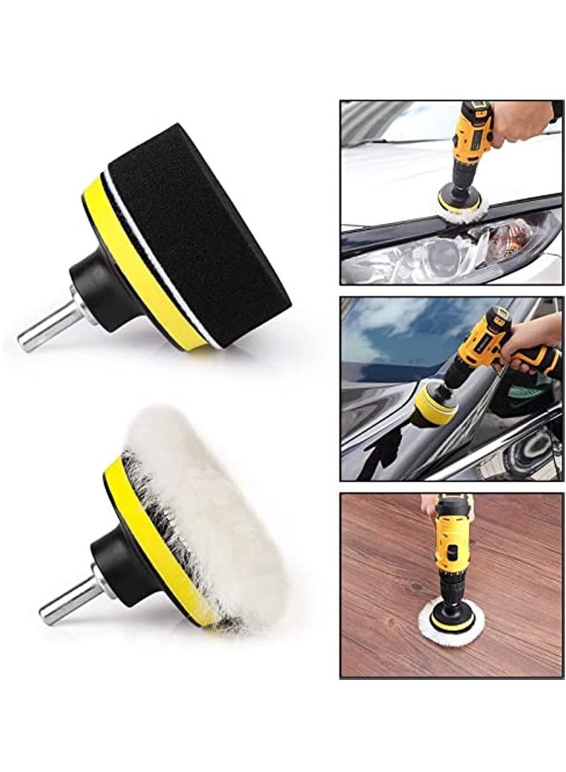 Auto Polishing Pad Kit 3-Inch Buffing Pad 10 Pcs Polishing Pads Kit Car Buffer Polisher Kit Drill Buffing Kit With Drill Adapter For Car Polishing Waxing Sealing Glaz - Image 4