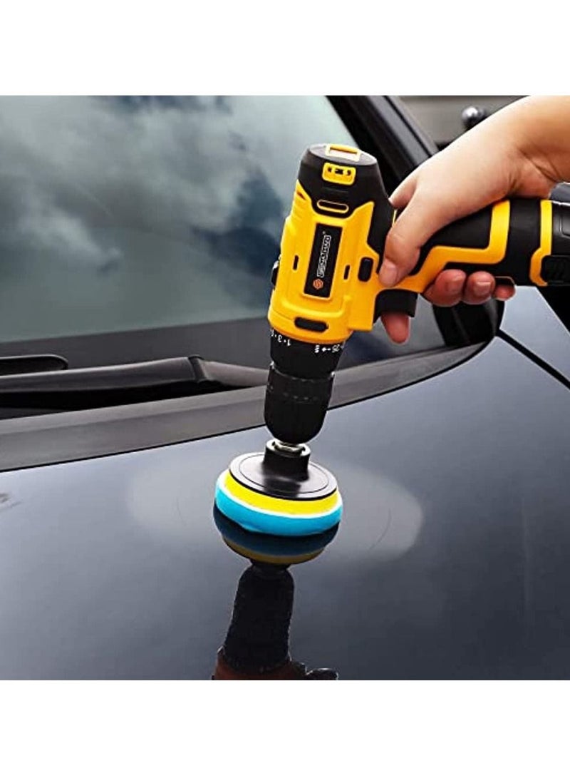 Auto Polishing Pad Kit 3-Inch Buffing Pad 10 Pcs Polishing Pads Kit Car Buffer Polisher Kit Drill Buffing Kit With Drill Adapter For Car Polishing Waxing Sealing Glaz - Image 3